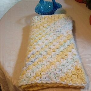 Handmade crochet throw 36x40 in.
